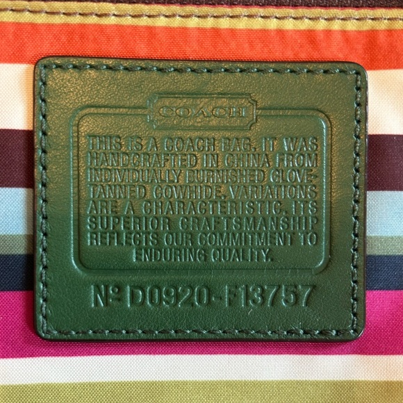 Coach Lily Legacy Turnlock Tote in Green No. D0920-F13757 - Picture 9 of 15